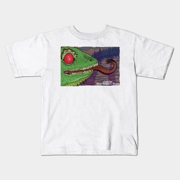 Goosefoot, West Virginia's Dragon Kids T-Shirt by Ballyraven